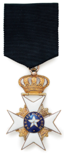 A Knight’s Cross of the Order of the Polar Star of Sweden.